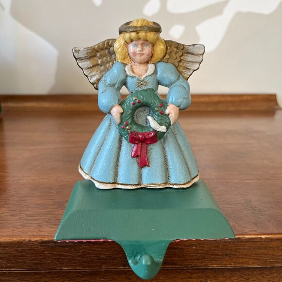 2 Midwest of Cannon Falls Cast-Iron Stocking Hangers Santa Claus & Angel Vintage - Picture 4 of 15